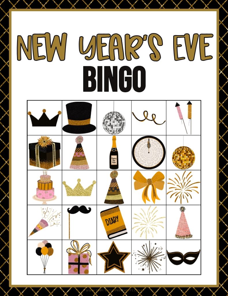 Simply Love Printables New Years Eve Bingo 10