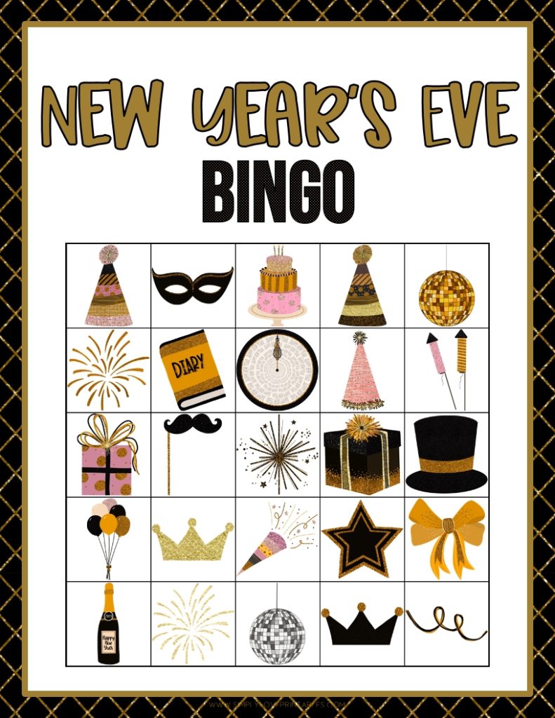 Simply Love Printables New Years Eve Bingo 2