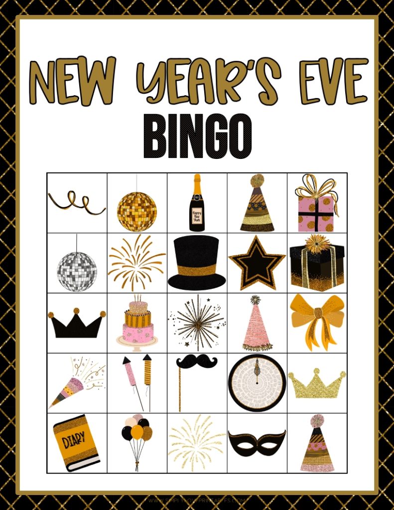 Simply Love Printables New Years Eve Bingo 3