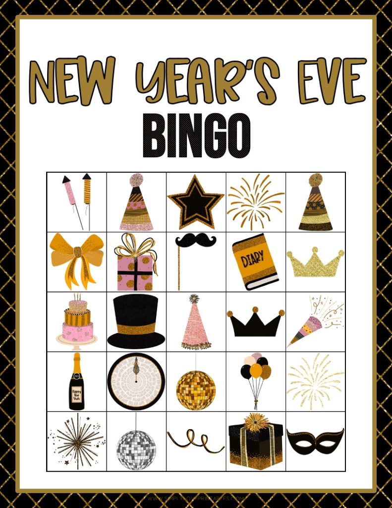 Simply Love Printables New Years Eve Bingo 4