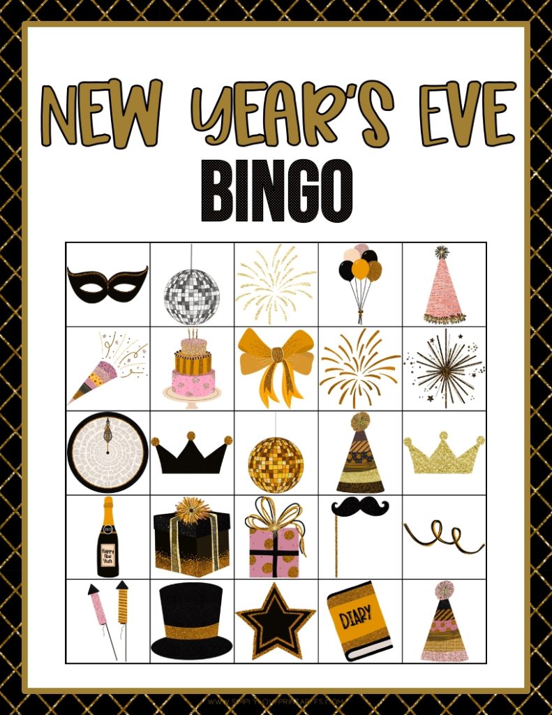 Simply Love Printables New Years Eve Bingo 6