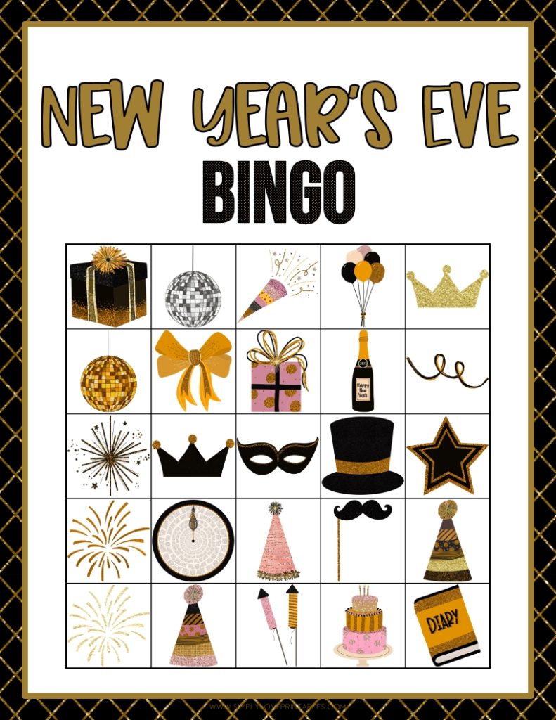 Simply Love Printables New Years Eve Bingo 7