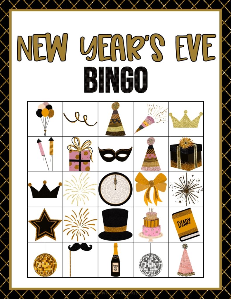 Simply Love Printables New Years Eve Bingo 8