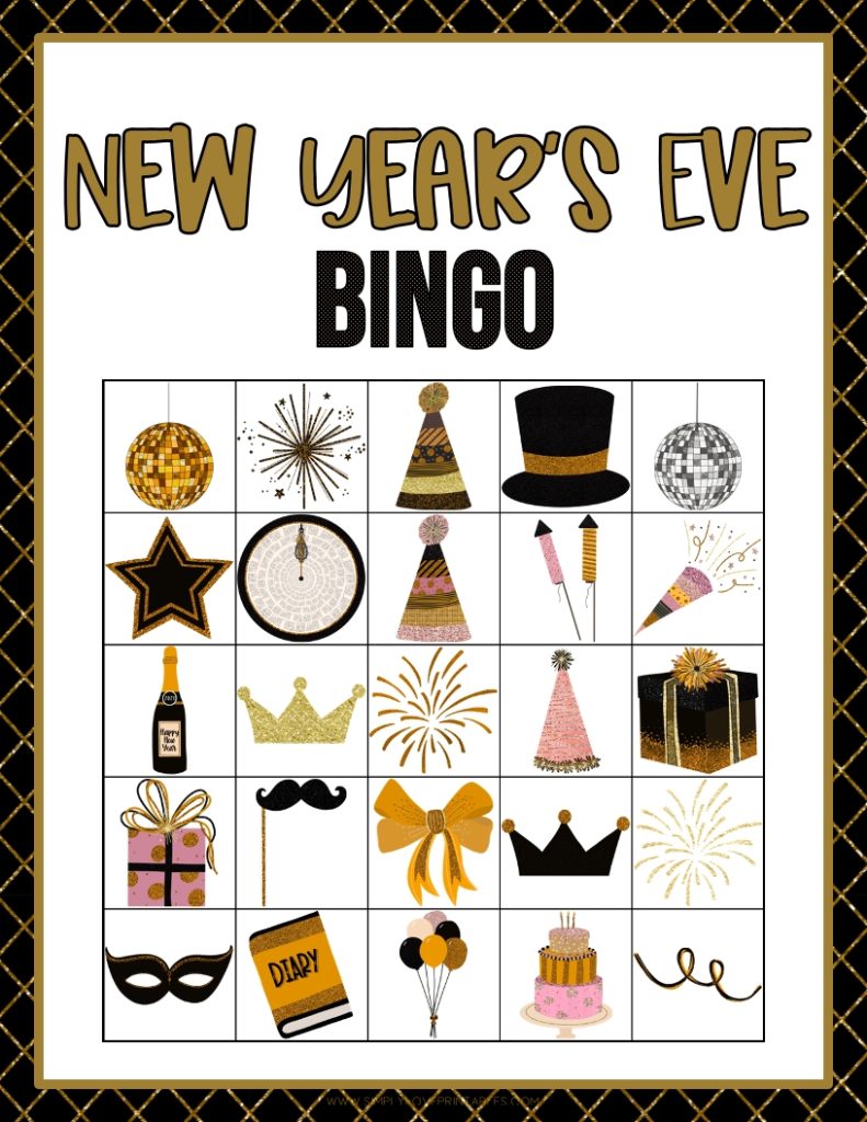 Simply Love Printables New Years Eve Bingo 9