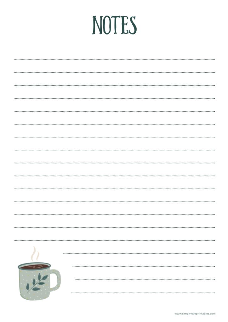 Simply Love Printables November Coffee Notes