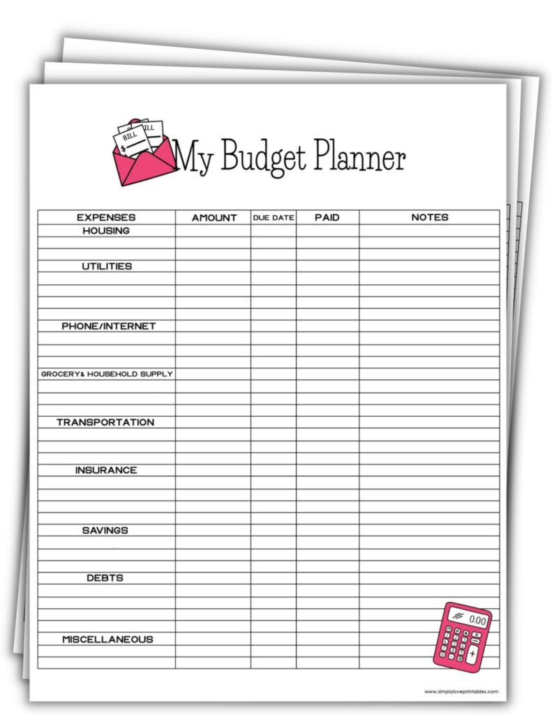 Budget Planners (All 16 Pages)
