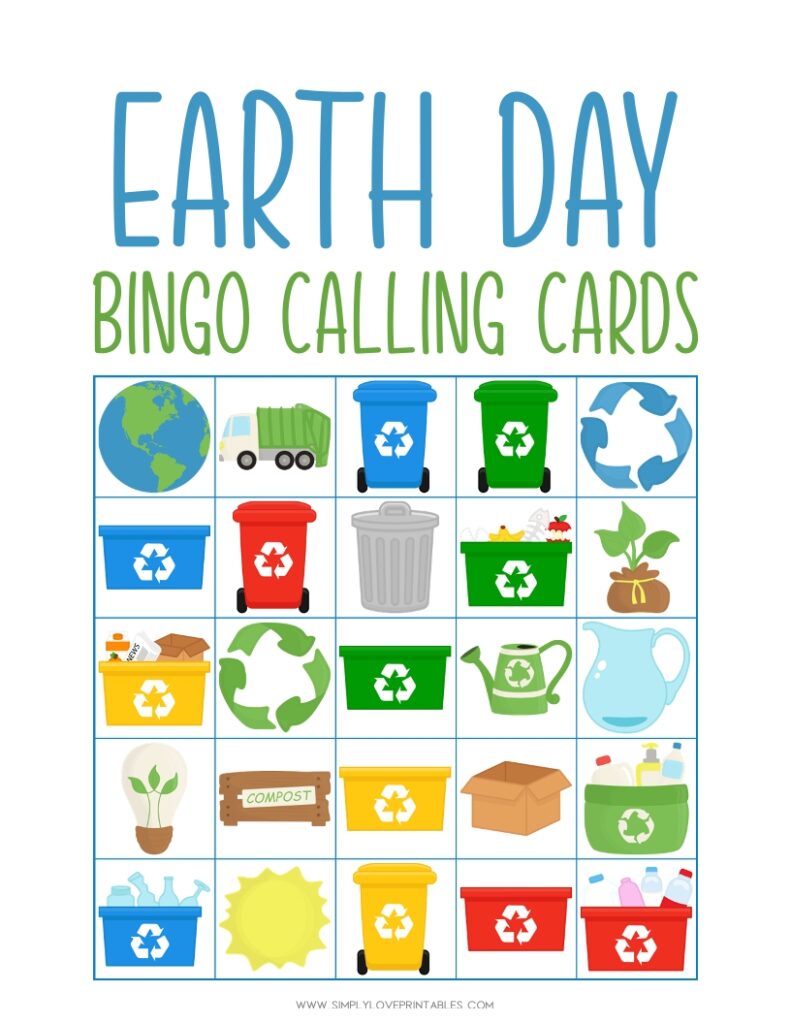Earth Day Bingo Calling Card