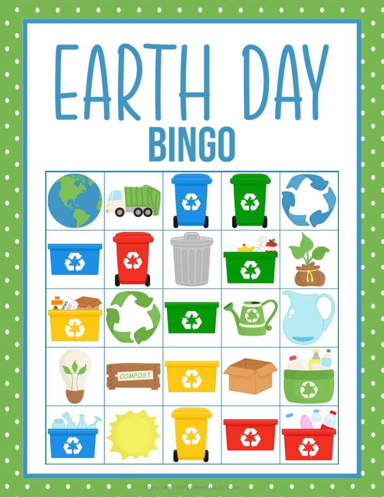 Earth Day Bingo Card 1
