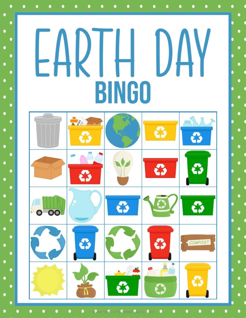 Earth Day Bingo Card 6