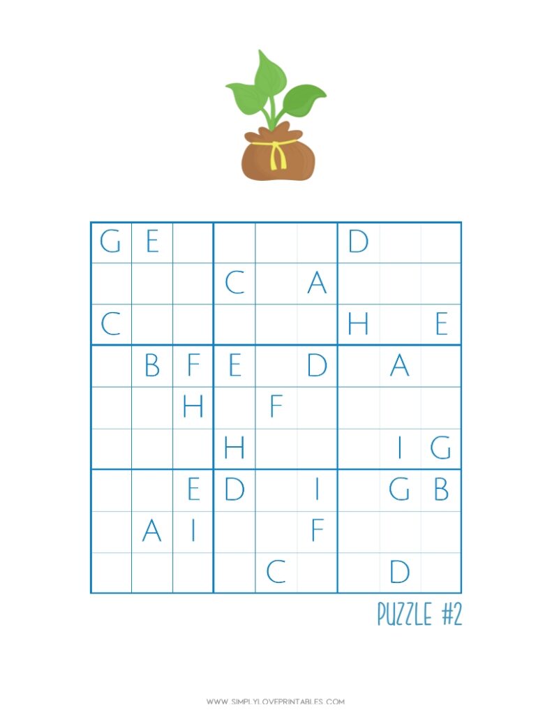 Earth Day Sudoku Alphabet Puzzle 2