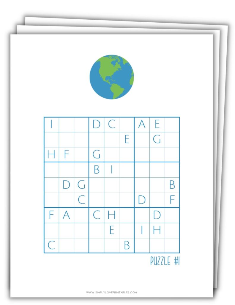 Earth Day Sudoku Alphabet Puzzles With Answer Key (5 Pages)