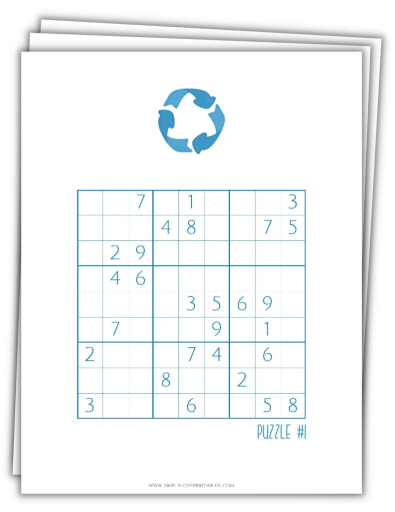 Earth Day Sudoku Puzzles With Answer Key (5 Pages)