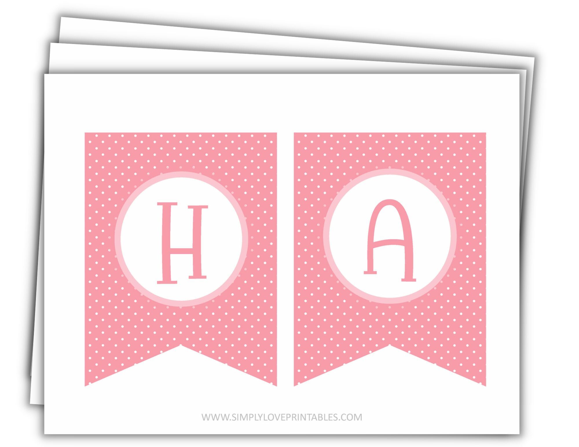 Easter Banner Pink Polka Dot Set (9 Pages)