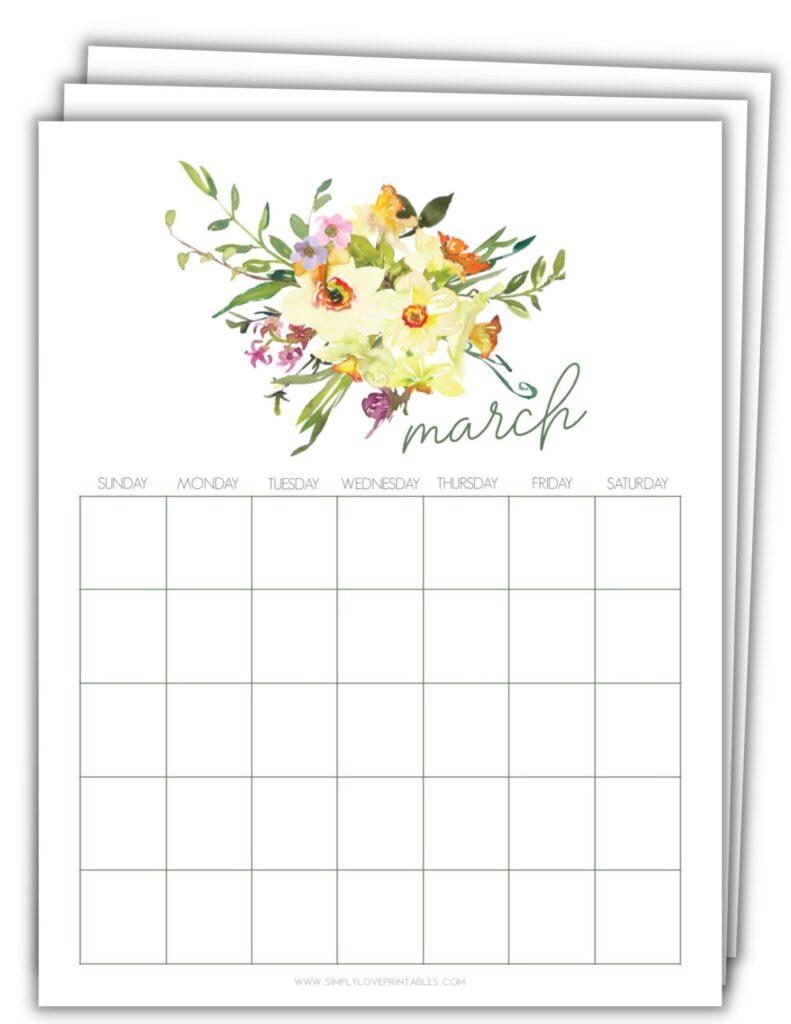 March Floral Planner Pages Complete