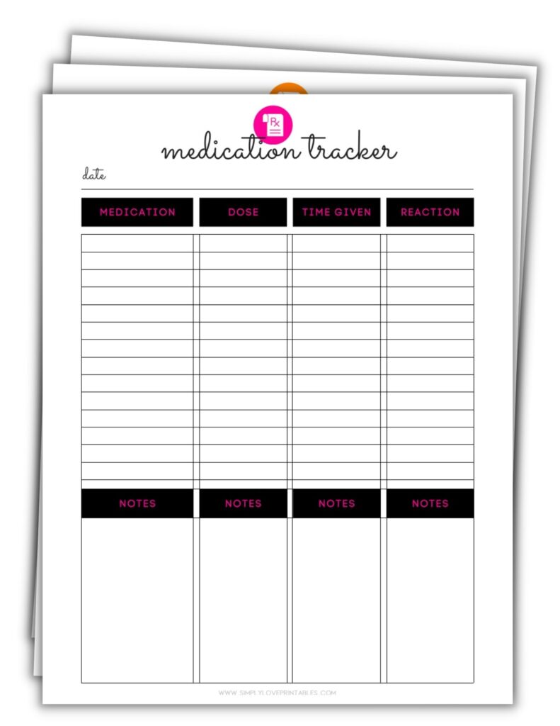 Medication Trackers Portrait (11 Pages)