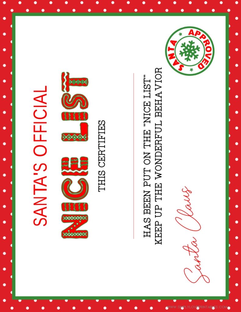 Simply Love Printables Santa Nice Letter With Envelope 4