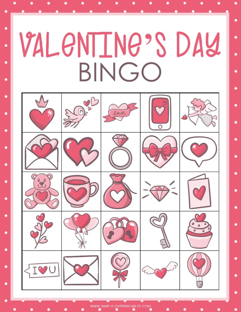 Simply Love Printables Valentines Day Bingo 10