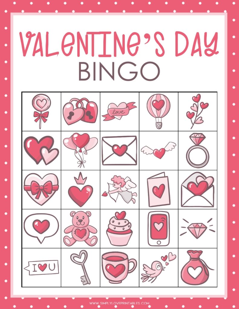 Simply Love Printables Valentines Day Bingo 2