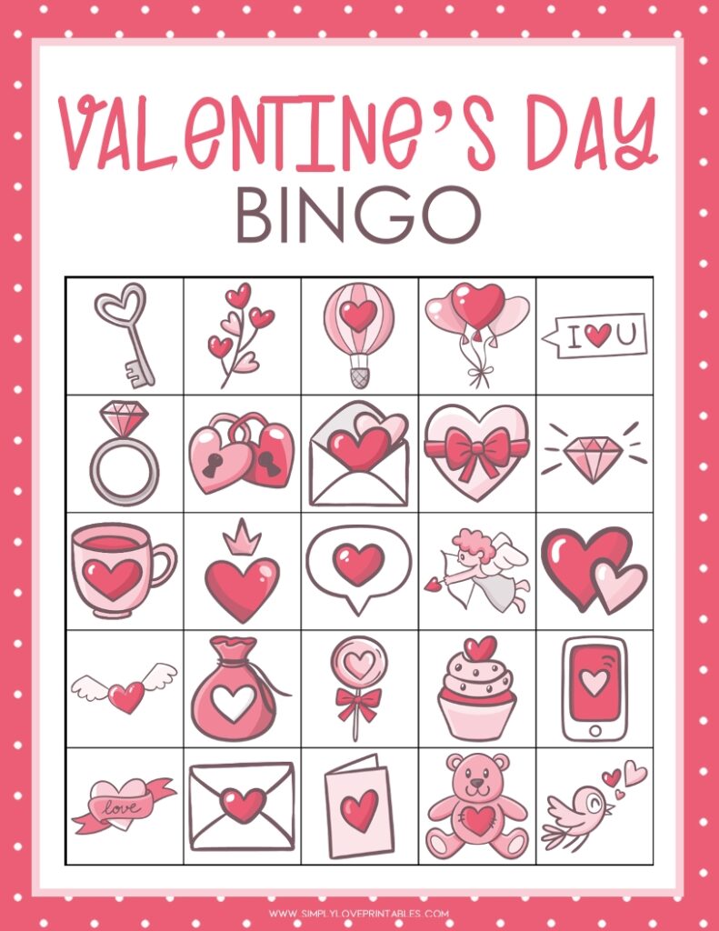 Simply Love Printables Valentines Day Bingo 3