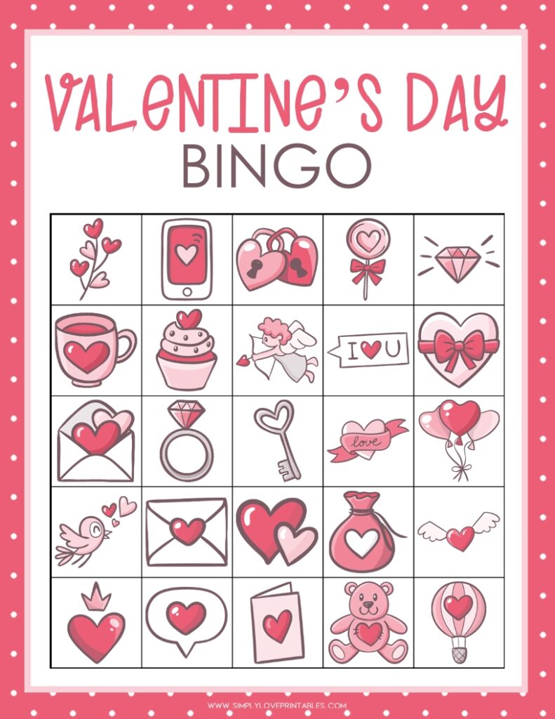 Simply Love Printables Valentines Day Bingo 9
