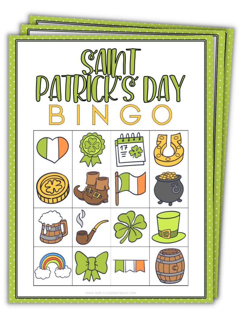 St Patrick's Day Square Bingo Cards (16 Pages)
