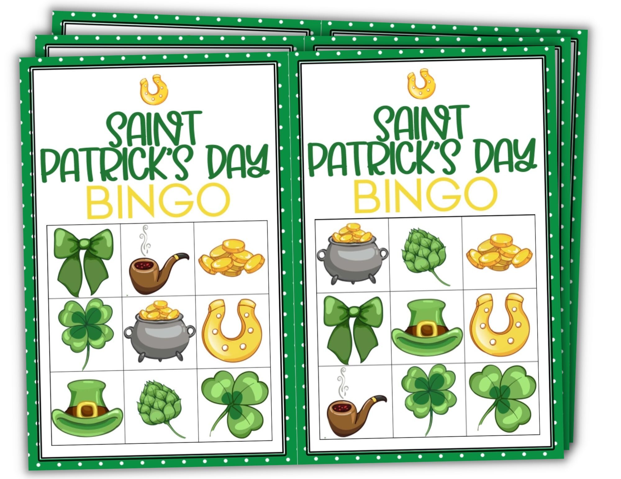 St Patrick's Day Square Bingo Cards (9 Pages)