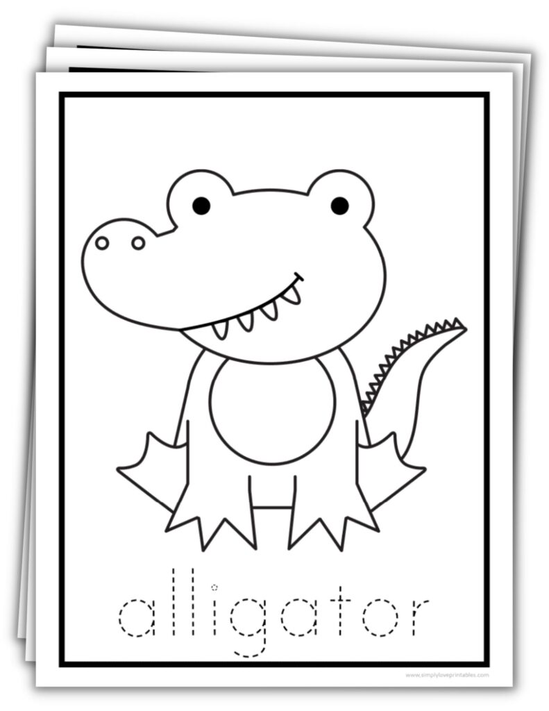 Animal Coloring Pages With Letter Tracing (Complete)