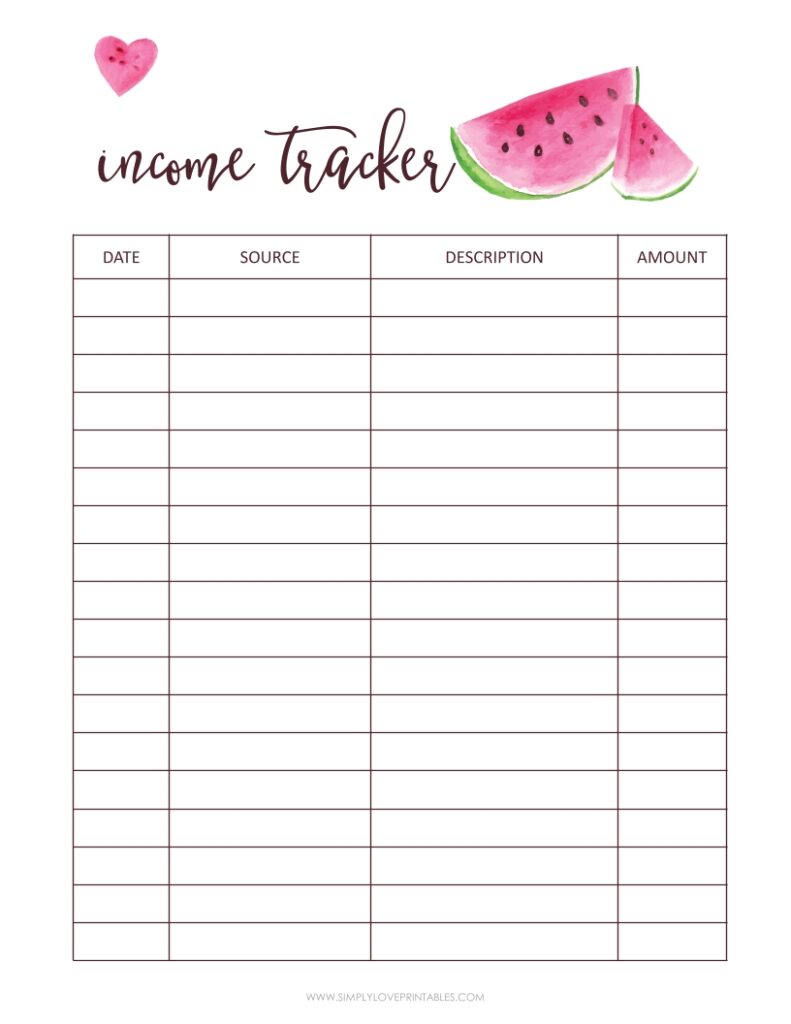 August Add-On - Watermelon Income Tracker