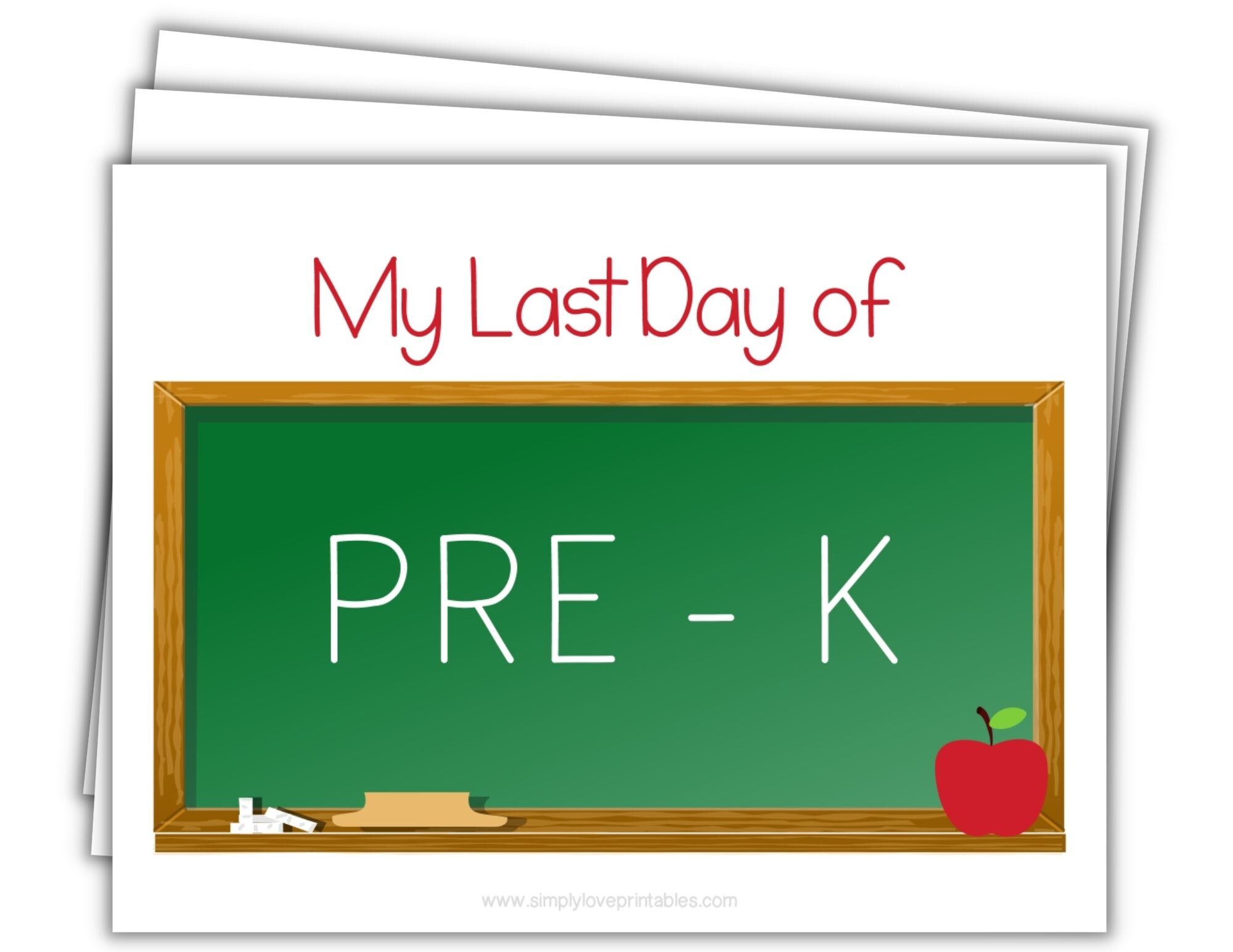 Chalkboard Last Day Of School Sign (14 Pages)