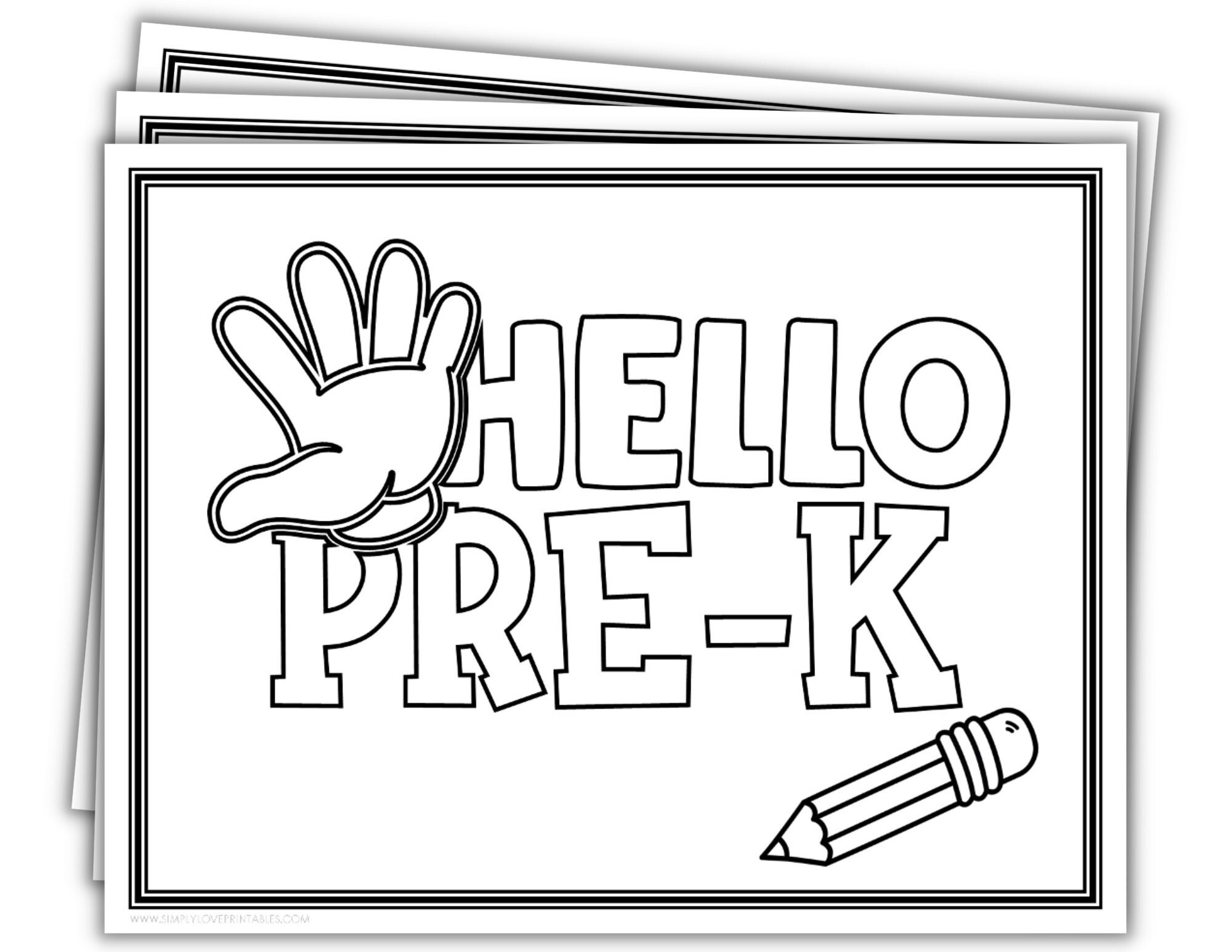 Hello School Sign Coloring Pages (Complete)