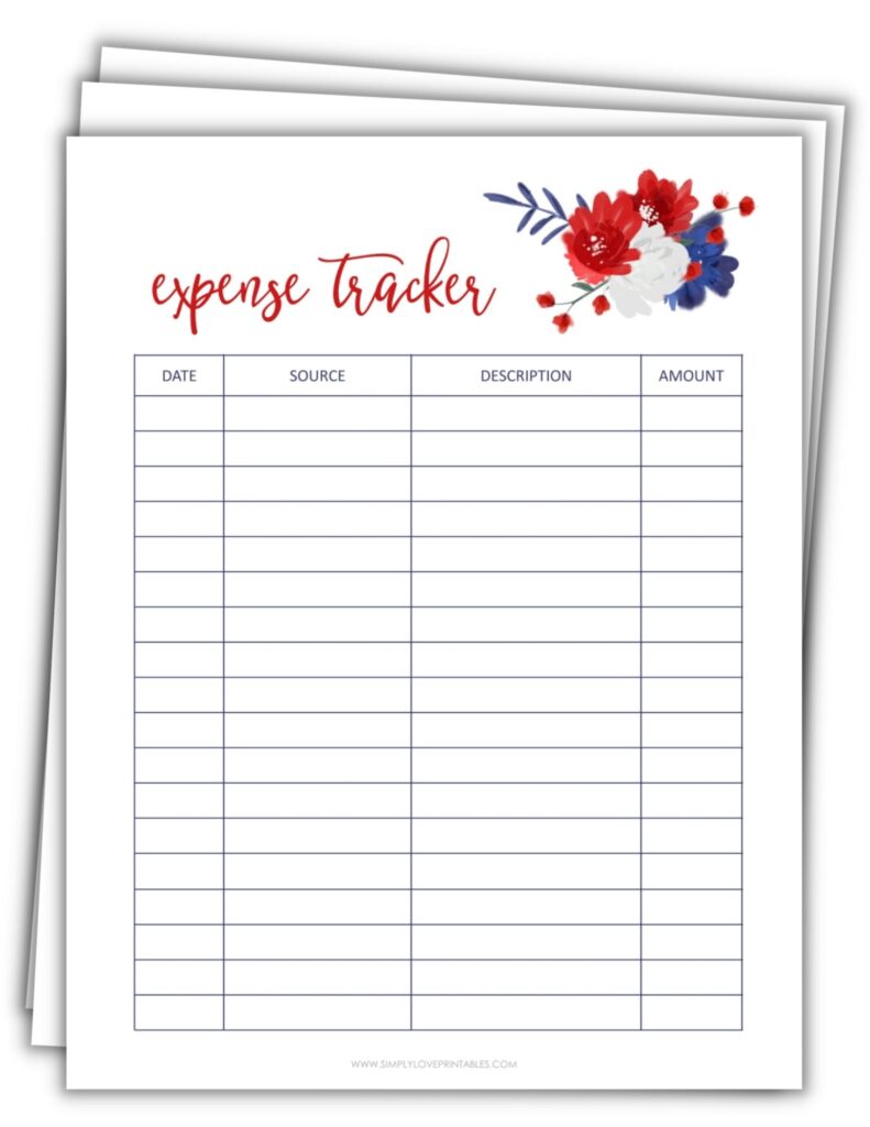 Red Blue And White Flower Planning Pages Add-Ons (All 24)