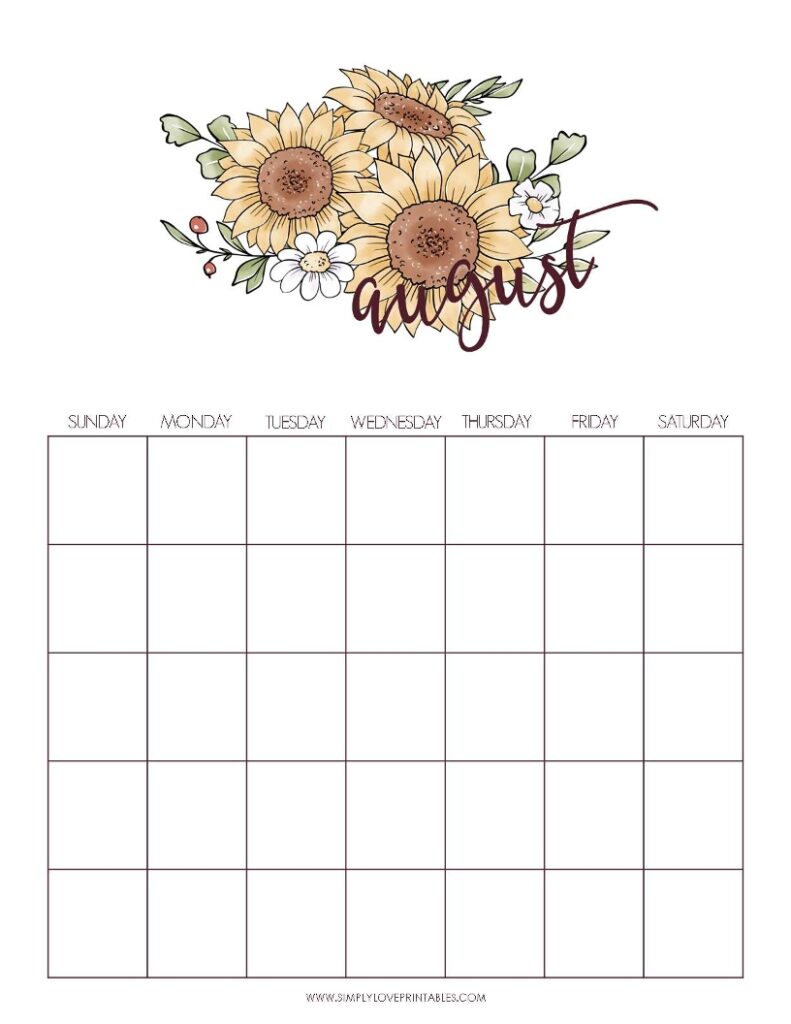 September Add On - Fall Augusst Undated Calendar