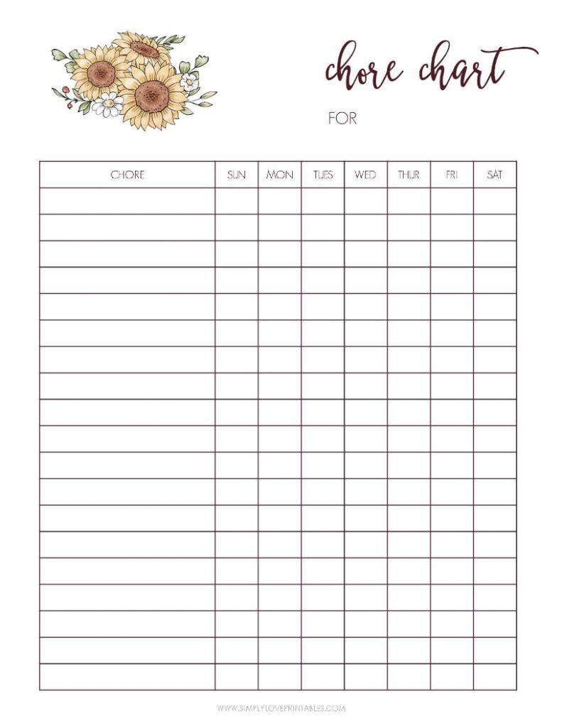 September Add On - Fall Chore Chart