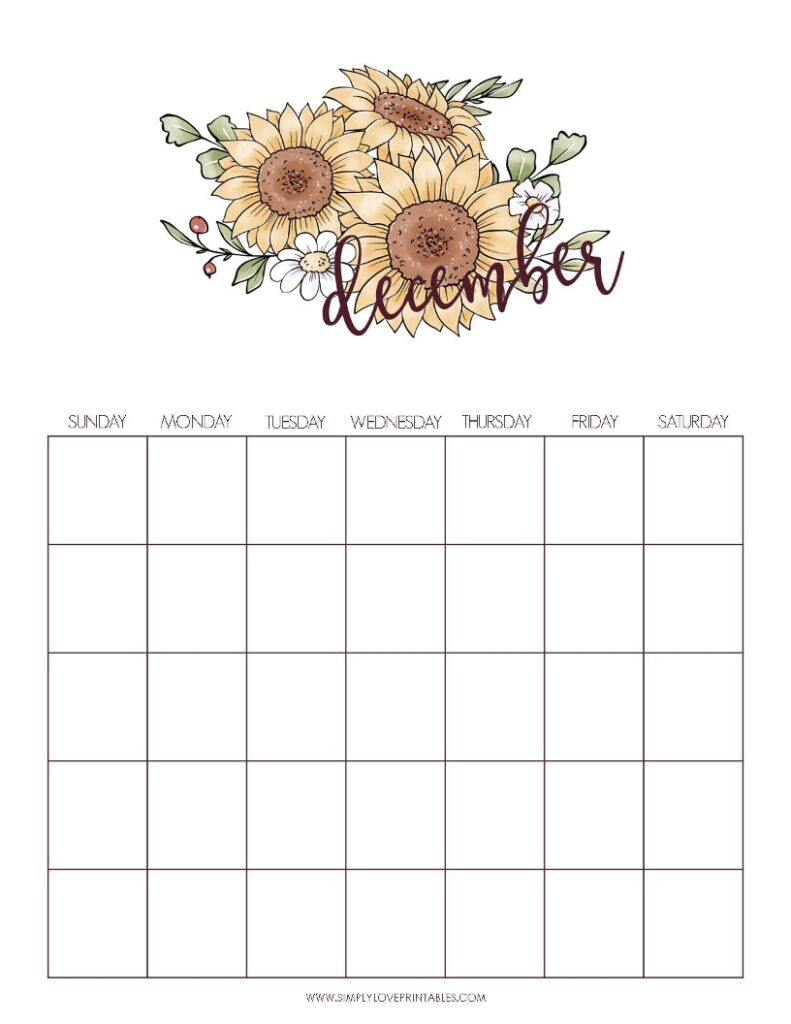 September Add On - Fall December Undated Calendar