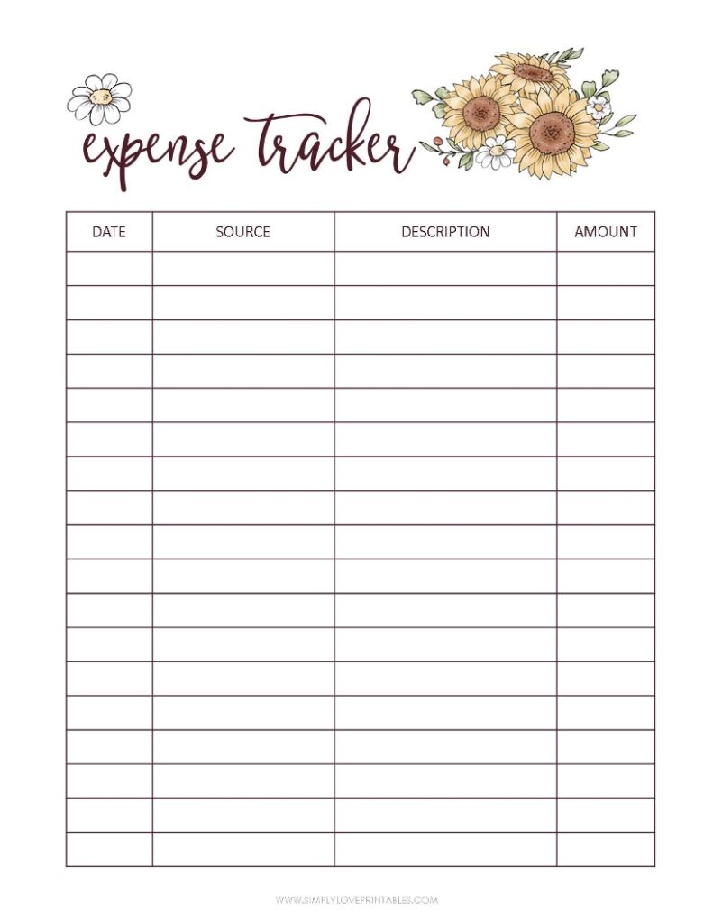 September Add On - Fall Expense Tracker