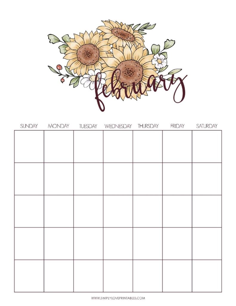 September Add On - Fall February Undated Calendar