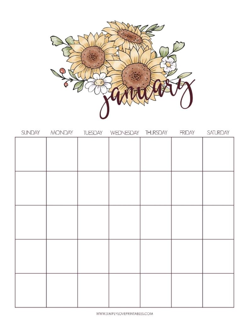 September Add On - Fall January Undated Calendar