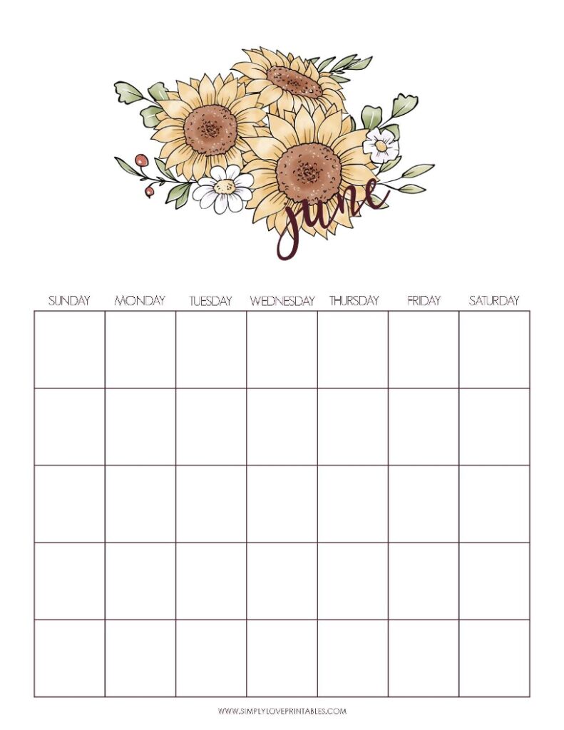 September Add On - Fall June Undated Calendar