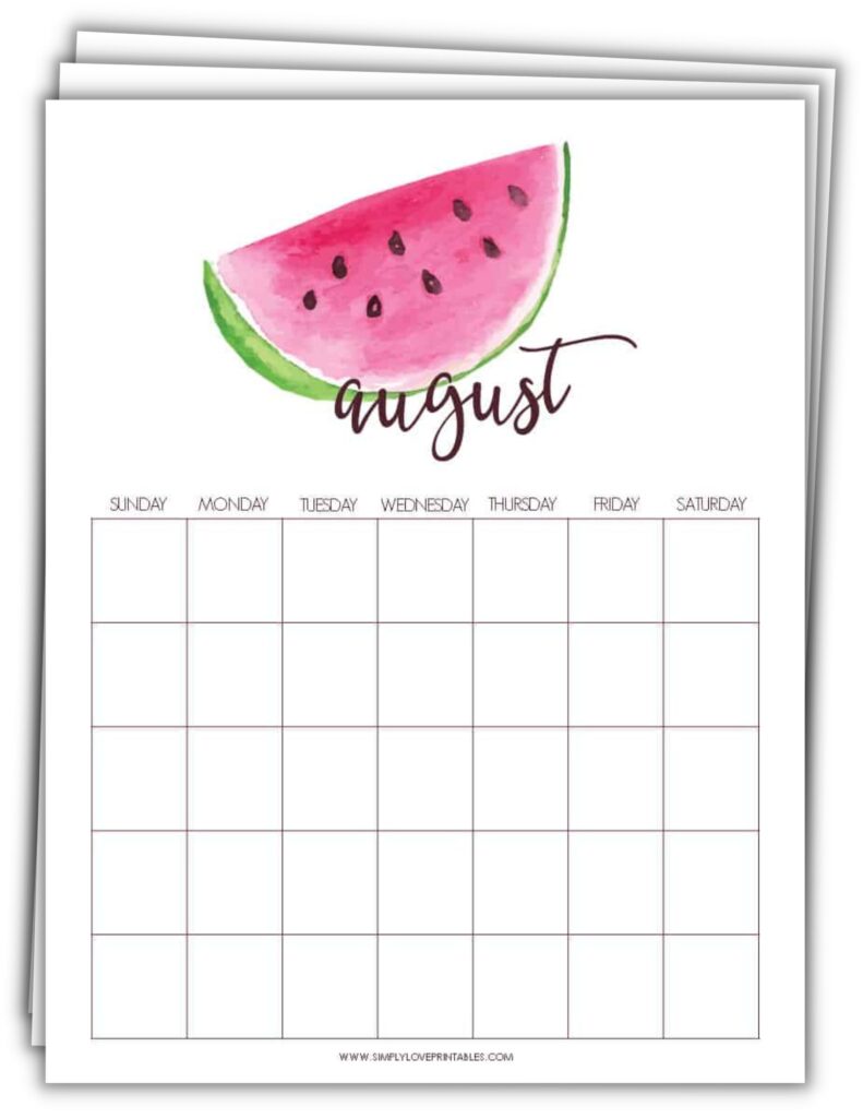 Watermelon August Planner Pages (Complete)