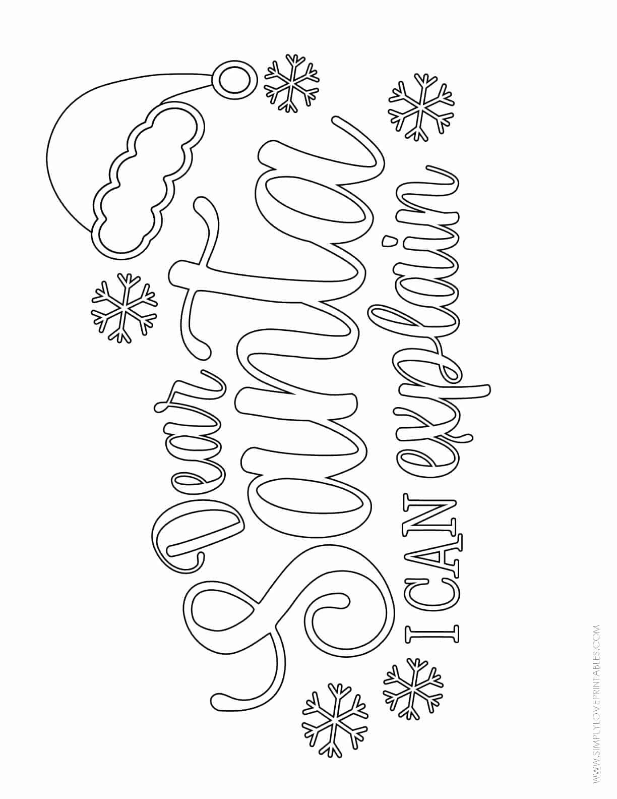 Simply Love Printables Free Printable Christmas Holiday Coloring Page
