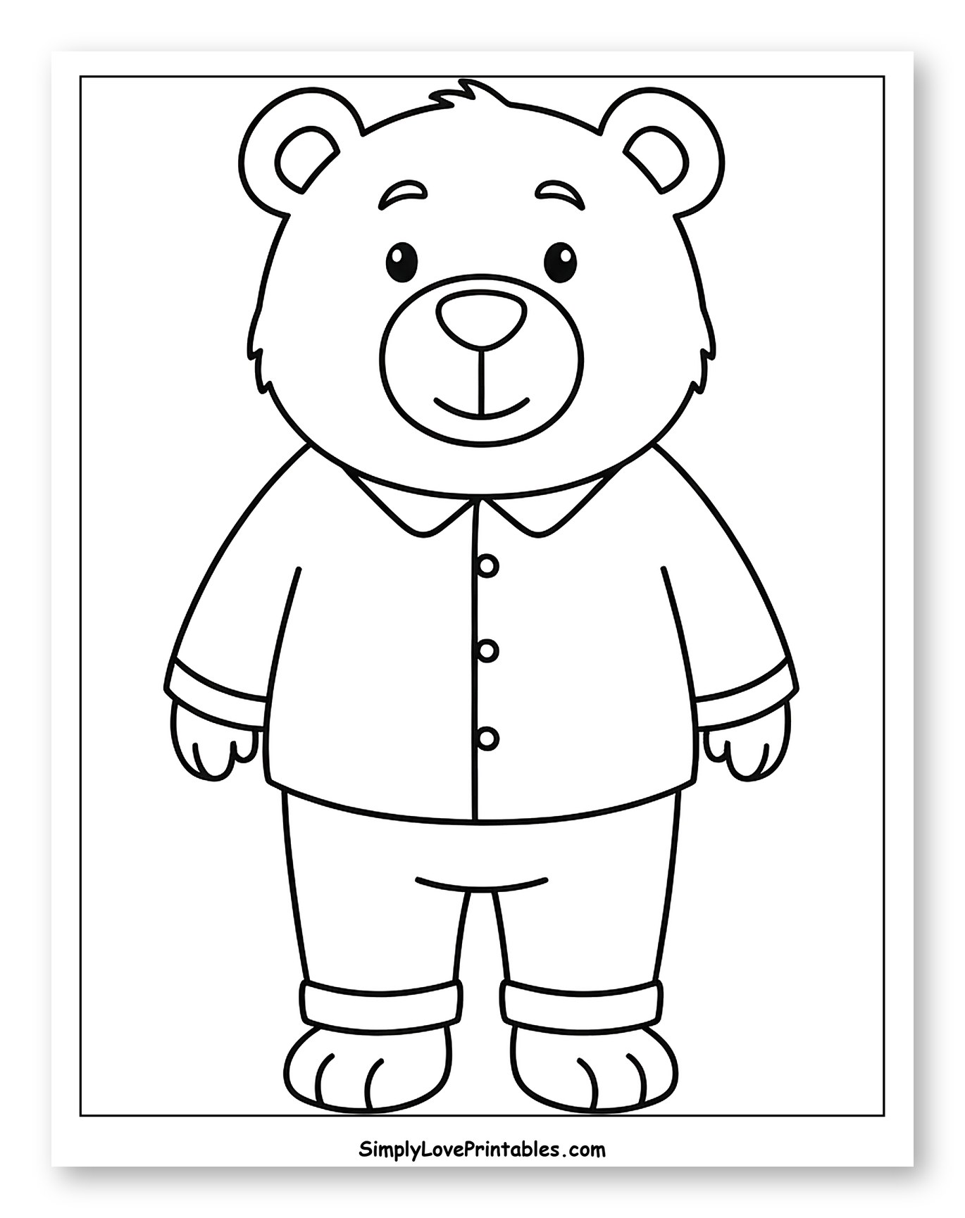 A Cute Bear in Pajamas