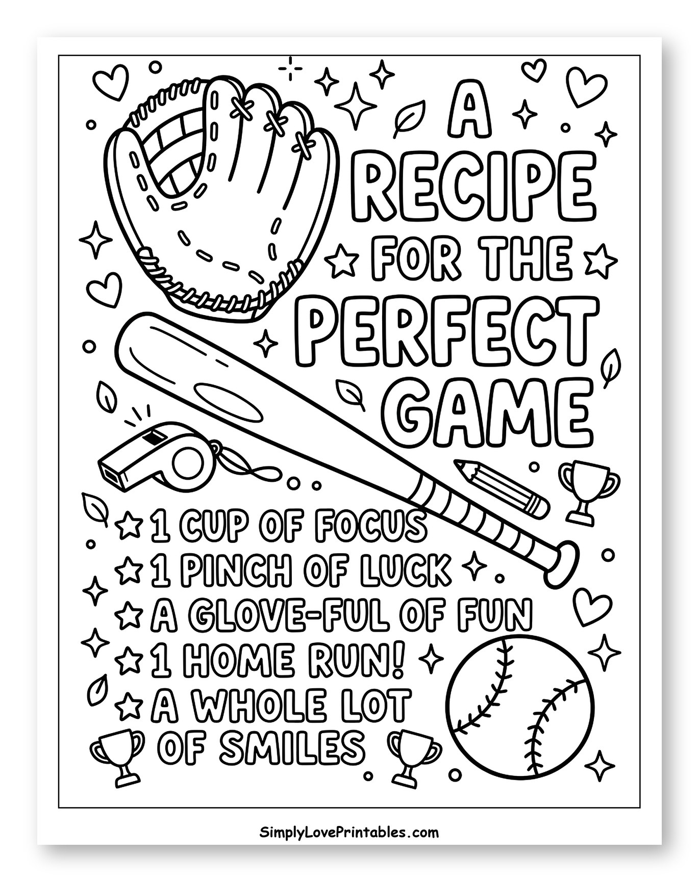 A Recipe for the Perfect Baseball Game to Color for Adults