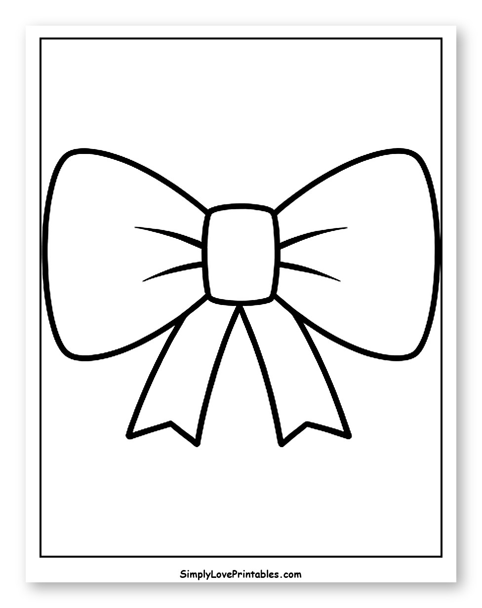 A Simple Elegant Bow to Color for Toddlers