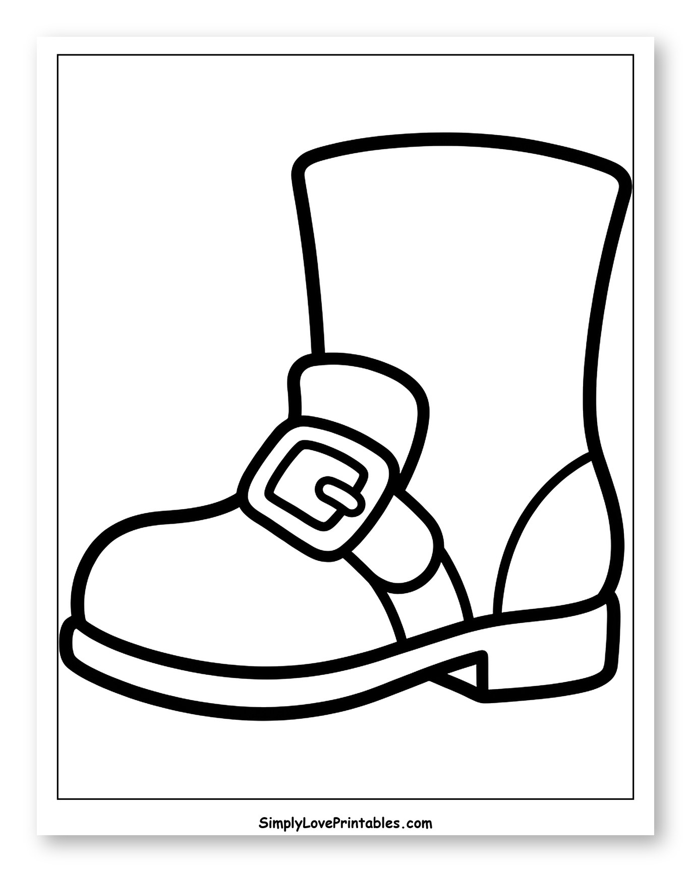 A Single Cartoon Boot with a Buckle
