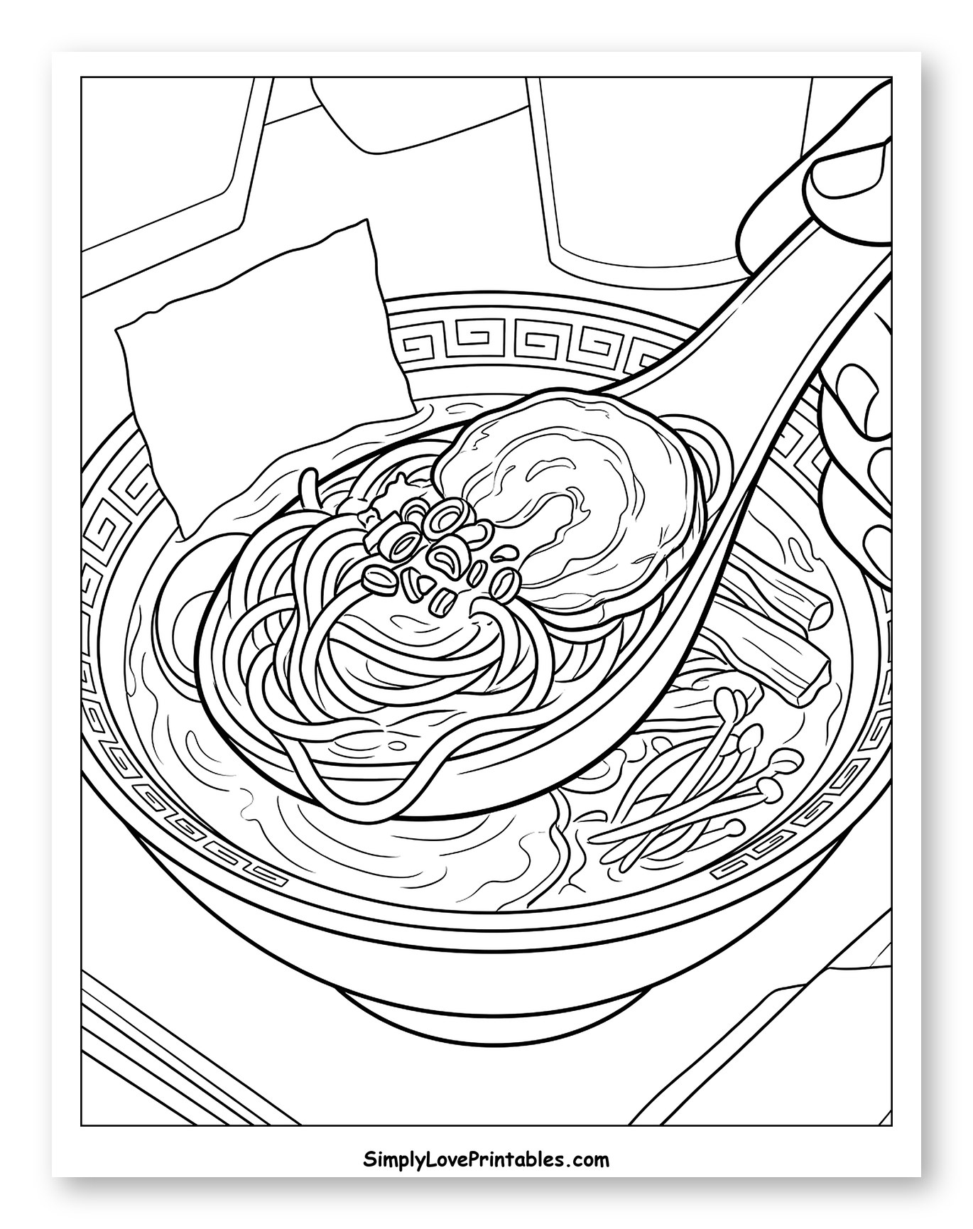 A Spoonful of Ramen Noodles and Toppings