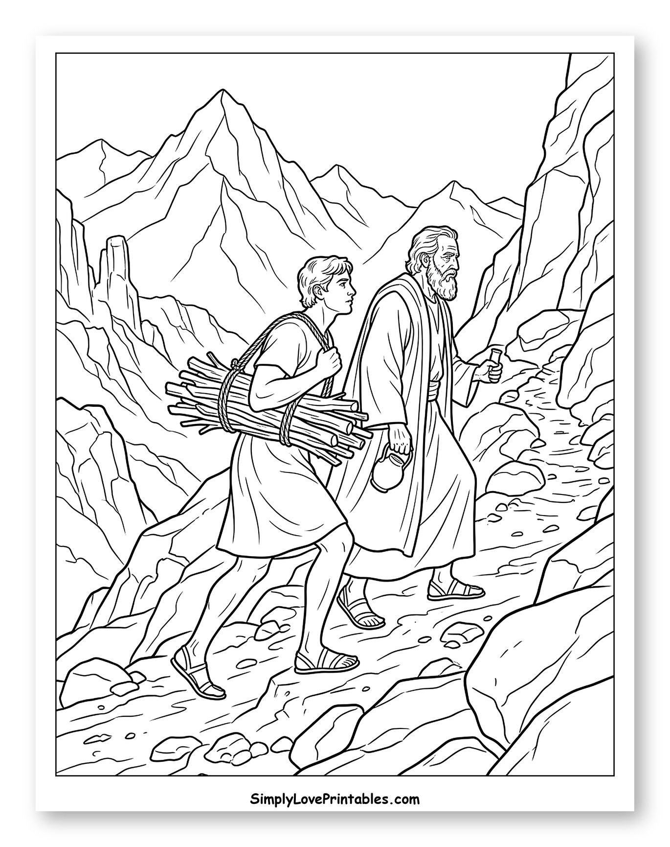 Abraham and Isaac Ascending a Mountain with Firewood