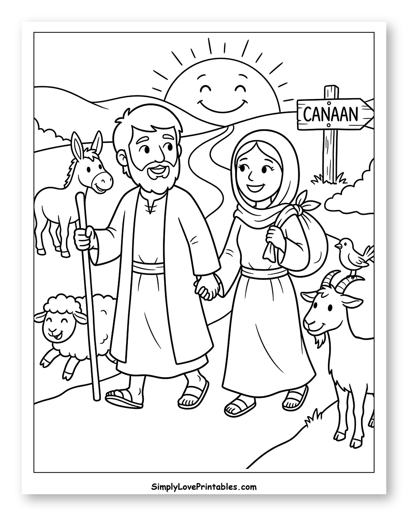 Abraham and Sarah Journey to Canaan with Animals