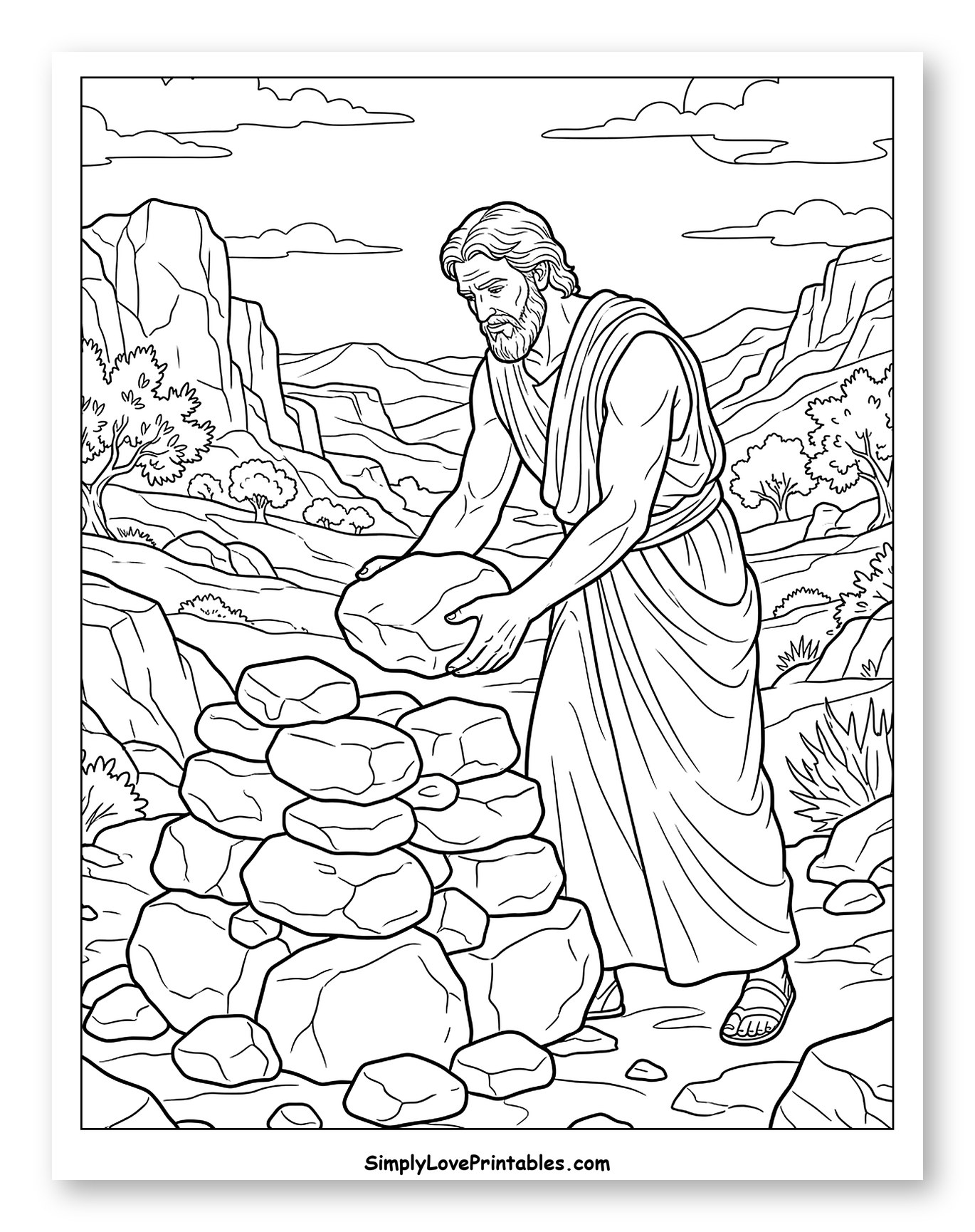 Abraham Building a Stone Altar to Color