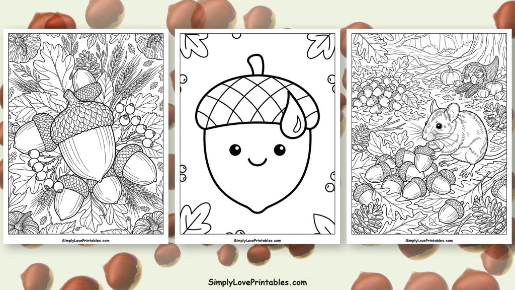 acorn coloring pages featured image
