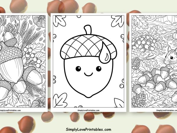 acorn coloring pages featured image